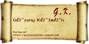 Gózony Kálmán névjegykártya