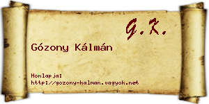 Gózony Kálmán névjegykártya
