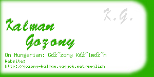 kalman gozony business card